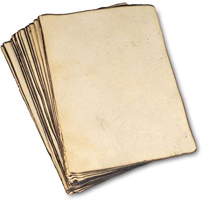 WANDERINGS Papel em branco antigo feito à mão com borda ligeiramente queimada tamanho A5-50 folhas, escritores, convites, trabalhos manuais, papel reciclado grosso de 130 GSM 21,25 x 13,30 cm WANDERINGS Papel em branco antigo feito à mão com borda ligeiramente queimada tamanho A5-50 folhas, escritores, convites, trabalhos manuais, papel reciclado grosso de 130 GSM 21,25 x 13,30 cm