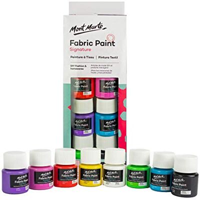 MONT MARTE Pintura para Tela 8 piezas x 20ml Pintura Textil Colores ideal para Ropa, Bolsos y todas las Telas MONT MARTE Pintura para Tela 8 piezas x 20ml Pintura Textil Colores ideal para Ropa, Bolsos y todas las Telas