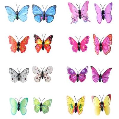 HZAOPZE 16 peças clipe de borboleta broche PVC borboleta, para decoração de quarto infantil, cortinas, mesa de sala de jantar, escritório, sem ponta de agulha, não magoe a mão (cores misturadas, 6 cm) HZAOPZE 16 peças clipe de borboleta broche PVC borboleta, para decoração de quarto infantil, cortinas, mesa de sala de jantar, escritório, sem ponta de agulha, não magoe a mão (cores misturadas, 6 cm)