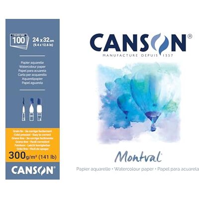 Canson Montval Papel para aquarela 24 x 32 cm - Papel Canson Montval Papel para aquarela 24 x 32 cm - Papel