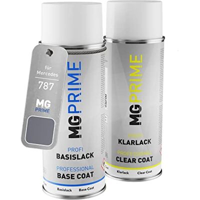 PRiME tinta em spray para Mercedes 787/7787 Mountaingrau Metall. +1G Mountain Grey Metallic / Mountaingrau Metallic, pintura automotiva, kit camada de base verniz, aerossóis 400 ml PRiME tinta em spray para Mercedes 787/7787 Mountaingrau Metall. +1G Mountain Grey Metallic / Mountaingrau Metallic, pintura automotiva, kit camada de base verniz, aerossóis 400 ml
