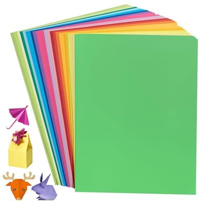 Uncle Paul A4 Papel de origami colorido, 200 folhas, 20 cores brilhantes, 21,0 × 29,7 cm, 70 g/m², papel dobrável de dupla face para projetos de artesanato, bricolagem, crianças e adultos Uncle Paul A4 Papel de origami colorido, 200 folhas, 20 cores brilhantes, 21,0 × 29,7 cm, 70 g/m², papel dobrável de dupla face para projetos de artesanato, bricolagem, crianças e adultos