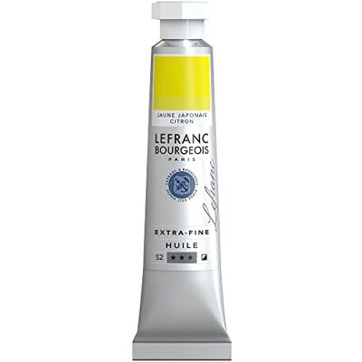 Lefranc Bourgeois Óleo extra fino de 20 ml, tubo de pintura, amarelo-limão japonês Lefranc Bourgeois Óleo extra fino de 20 ml, tubo de pintura, amarelo-limão japonês