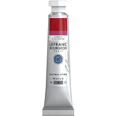Lefranc Bourgeois Óleo extra fino de 20 ml, tubo de pintura, carmesim lizarina Lefranc Bourgeois Óleo extra fino de 20 ml, tubo de pintura, carmesim lizarina