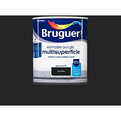 Bruguer Esmalte multisuperfícies acrílico à base de água brilhante cinza médio 750 ml Bruguer Esmalte multisuperfícies acrílico à base de água brilhante cinza médio 750 ml