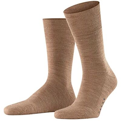 Falke Homem Airport Plus meias respirável regulação do clima antiodores lã algodão fino elegante sola de pelúcia costura plana na área dos dedos 1 par, Castanho Nutmeg Melange 5410 Falke Homem Airport Plus meias respirável regulação do clima antiodores lã algodão fino elegante sola de pelúcia costura plana na área dos dedos 1 par, Castanho Nutmeg Melange 5410
