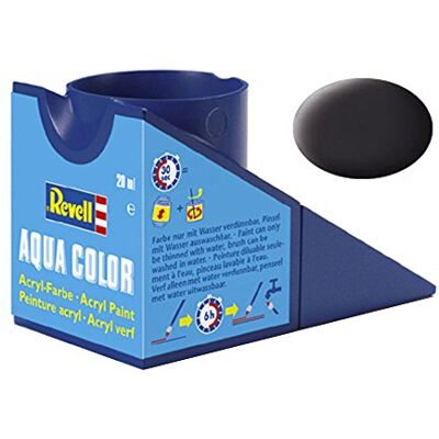 Revell 36106 Aqua Color Tinta acrílica mate (18 ml), cor preto alcatrão Revell 36106 Aqua Color Tinta acrílica mate (18 ml), cor preto alcatrão