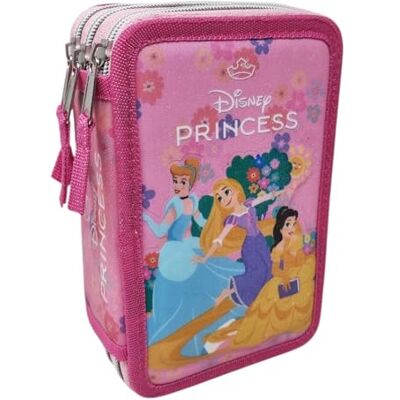 Disney Princesas estojo multicompartimento 3 Zip escola primária e secundária completa 44 peças canetas lápis cores marcadores giotto Disney Princesas estojo multicompartimento 3 Zip escola primária e secundária completa 44 peças canetas lápis cores marcadores giotto