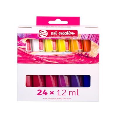 ART Estojo de iniciação acrílico, 24 cores (tubos de 12 ml) pintura para adultos ART Estojo de iniciação acrílico, 24 cores (tubos de 12 ml) pintura para adultos
