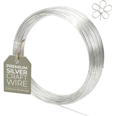 The Bead Shop Fio de cobre banhado a prata 1,0 mm (18 Ga) x 4 m Anti-deslustre para bijuteria, escultura, embrulho, artesanato e DIY The Bead Shop Fio de cobre banhado a prata 1,0 mm (18 Ga) x 4 m Anti-deslustre para bijuteria, escultura, embrulho, artesanato e DIY