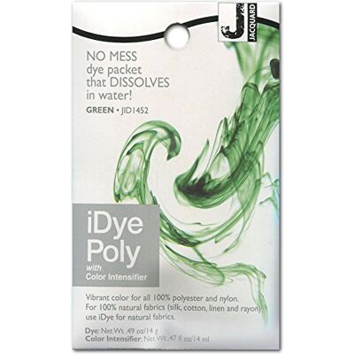 Jacquard Tinta para tecido iDye Poly Verde 14 gramas Jacquard Tinta para tecido iDye Poly Verde 14 gramas