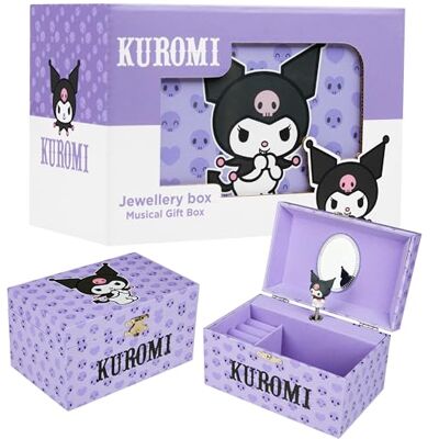Hello Kitty Sanrio Kuromi Porta-joias Musical para Meninas Adolescentes Anime Porta-joias Organizador Caixa Decorativa Bonita com Figura Giratória Presente para Meninas (Morado Kuromi) Hello Kitty Sanrio Kuromi Porta-joias Musical para Meninas Adolescentes Anime Porta-joias Organizador Caixa Decorativa Bonita com Figura Giratória Presente para Meninas (Morado Kuromi)
