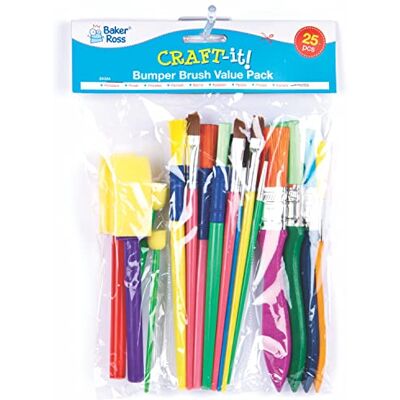 Baker Ross Pack poupança de pincéis (Pack de 25) Baker Ross Pack poupança de pincéis (Pack de 25)