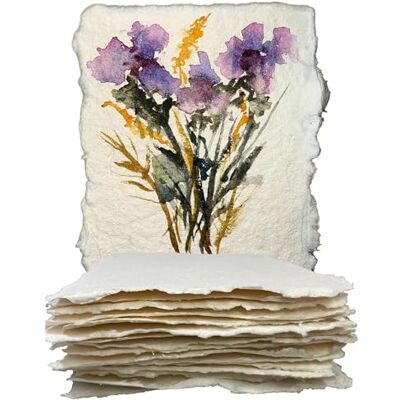 WANDERINGS Papel de aguarela grosso feito à mão com borda rasgada -10,5 x 15 cm- 500 GSM, papel texturizado prensado a frio, cor marfim, feito com algodão reciclado, 15 folhas WANDERINGS Papel de aguarela grosso feito à mão com borda rasgada -10,5 x 15 cm- 500 GSM, papel texturizado prensado a frio, cor marfim, feito com algodão reciclado, 15 folhas
