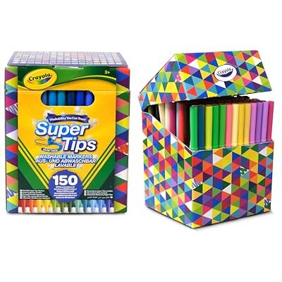 CRAYOLA SuperTips – Marcadores laváveis com ponta cônica, 100 cores únicas, ideais para desenho criativo, hand lettering e bullet journaling (150) CRAYOLA SuperTips – Marcadores laváveis com ponta cônica, 100 cores únicas, ideais para desenho criativo, hand lettering e bullet journaling (150)