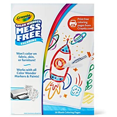 CRAYOLA Color Wonder Páginas para colorir sem desordem, 50 unidades, conjunto de substituição de páginas para impressão, pequeno CRAYOLA Color Wonder Páginas para colorir sem desordem, 50 unidades, conjunto de substituição de páginas para impressão, pequeno