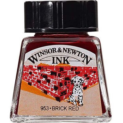 Winsor & Newton Drawing Ink tinta de desenho, vermelho (Brick Red), 14 ml Winsor & Newton Drawing Ink tinta de desenho, vermelho (Brick Red), 14 ml