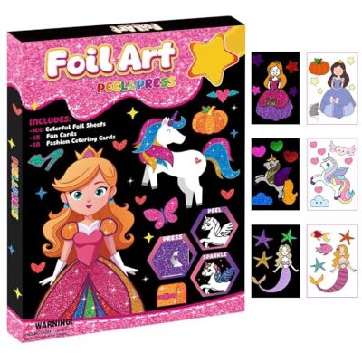 Afufu Artesanato brinquedos para meninas 4 5 6 7 8 9 anos, kit DIY Foil Art Crafting arte criativa infantil, atividades criativas jogos educativos, aniversário presente meninas 4-12 anos Afufu Artesanato brinquedos para meninas 4 5 6 7 8 9 anos, kit DIY Foil Art Crafting arte criativa infantil, atividades criativas jogos educativos, aniversário presente meninas 4-12 anos