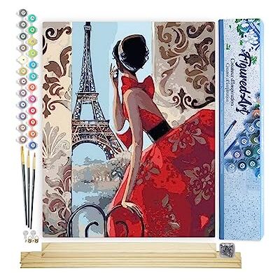 Pintar por Números Adultos Paris Kit de pintura acrílica para artesanato DIY completo 40x50cm monte sua própria moldura Pintar por Números Adultos Paris Kit de pintura acrílica para artesanato DIY completo 40x50cm monte sua própria moldura