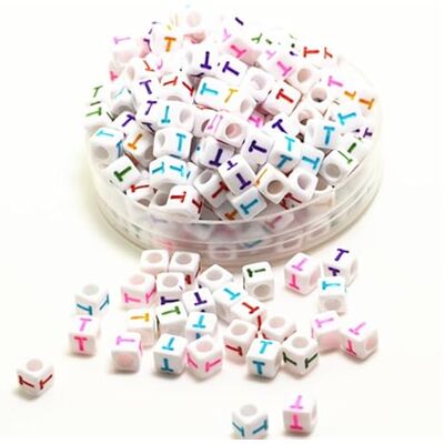 Generic 500 contas acrílicas de letras do alfabeto de 6 mm (0,236 polegadas), contas soltas de plástico misturadas de A a Z, contas soltas para fazer jóias, pulseiras, colares (letra T) Generic 500 contas acrílicas de letras do alfabeto de 6 mm (0,236 polegadas), contas soltas de plástico misturadas de A a Z, contas soltas para fazer jóias, pulseiras, colares (letra T)
