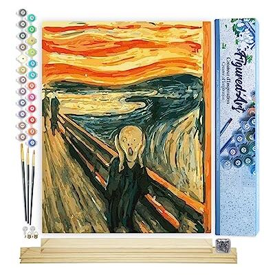 Pintar por NSJFS Adultos o grito abstrato artesanato pintura acrílica kit quadro DIY completo 40 x 50 cm montar a sua própria moldura Pintar por NSJFS Adultos o grito abstrato artesanato pintura acrílica kit quadro DIY completo 40 x 50 cm montar a sua própria moldura