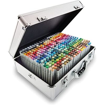 Copic CZ Conjunto de 358 marcadores (estojo metálico), tinta multicor Copic CZ Conjunto de 358 marcadores (estojo metálico), tinta multicor