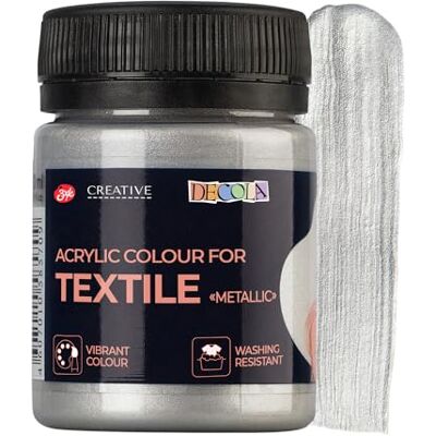Decola Tinta têxtil metálica efeito prata 50 ml cores com alta pigmentação Feito por Nevskaya Palitra Decola Tinta têxtil metálica efeito prata 50 ml cores com alta pigmentação Feito por Nevskaya Palitra