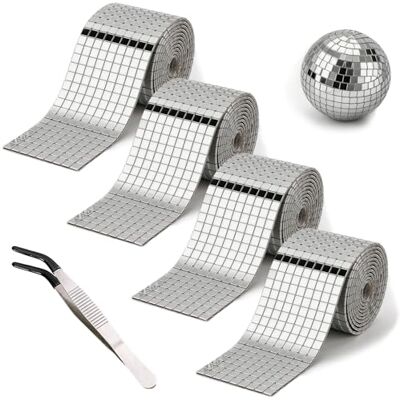 FuYelng 6400 Piezas 5 * 5mm Rollo Azulejos Espejo Cuadrado Plata con Pinzas Mosaico de Azulejos Discoteca Pegatinas de Bola Discoteca, para DIY Baño Cocina Bar Decoración Hogar Decoración Fiestas FuYelng 6400 Piezas 5 * 5mm Rollo Azulejos Espejo Cuadrado Plata con Pinzas Mosaico de Azulejos Discoteca Pegatinas de Bola Discoteca, para DIY Baño Cocina Bar Decoración Hogar Decoración Fiestas