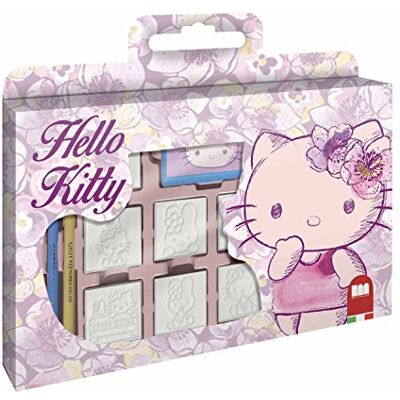 Multiprint Valija 7 selos para crianças, Hello Kitty Olympics, 100% fabricados na Italy, conjunto de selos infantis personalizados, em madeira e borracha natural, tinta lavável não tóxica, ideia de Multiprint Valija 7 selos para crianças, Hello Kitty Olympics, 100% fabricados na Italy, conjunto de selos infantis personalizados, em madeira e borracha natural, tinta lavável não tóxica, ideia de