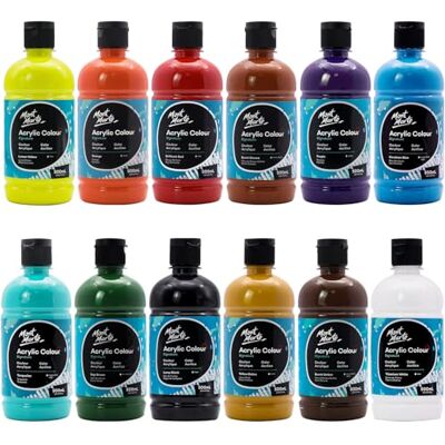 MONT MARTE Signature Conjunto de tinta acrílica colorida, 1 x 500 ml, acabamento semimate, 12 cores, adequado para tela, madeira, couro, cartão, papel, tabuleiro DM e trabalhos manuais MONT MARTE Signature Conjunto de tinta acrílica colorida, 1 x 500 ml, acabamento semimate, 12 cores, adequado para tela, madeira, couro, cartão, papel, tabuleiro DM e trabalhos manuais