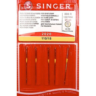 Singer Agulha universal 2020 110/18 agulha de metal, prata, 7 x 0,03 x 4 cm Singer Agulha universal 2020 110/18 agulha de metal, prata, 7 x 0,03 x 4 cm