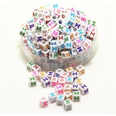 Generic 500 contas acrílicas de letras do alfabeto de 6 mm (0,236 polegadas), contas soltas de plástico misturadas de A a Z, contas soltas para fazer jóias, pulseiras, colares (letra M) Generic 500 contas acrílicas de letras do alfabeto de 6 mm (0,236 polegadas), contas soltas de plástico misturadas de A a Z, contas soltas para fazer jóias, pulseiras, colares (letra M)