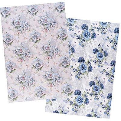 Ideen mit Herz 2 folhas de papel de arroz, papel de decoupage, DIN A4, 2 designs diferentes, vintage, Natal etc. (flores 27) Ideen mit Herz 2 folhas de papel de arroz, papel de decoupage, DIN A4, 2 designs diferentes, vintage, Natal etc. (flores 27)
