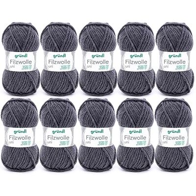 Lã Gründl Uni - 100% Lã Pura, Antracite, Tricô & Feltro - Fio Lã Gründl Uni - 100% Lã Pura, Antracite, Tricô & Feltro - Fio