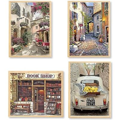 DCIDBEI 30 x 40 cm DIY 4 Pack Diamond Painting carro, 5D redondo pinturas diamante café, bordado diamante cidade, mosaico arte / lazer criativo adultos / decoração de parede em casa DCIDBEI 30 x 40 cm DIY 4 Pack Diamond Painting carro, 5D redondo pinturas diamante café, bordado diamante cidade, mosaico arte / lazer criativo adultos / decoração de parede em casa