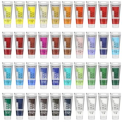 MEEDEN Kit de pintura acrílica: 100 ml x 40 tubos de espessura de pintura acrílica kit de pintura acrílica, incluindo 36 cores e 4 tipos de titânio branco, para pintura de arte de tela MEEDEN Kit de pintura acrílica: 100 ml x 40 tubos de espessura de pintura acrílica kit de pintura acrílica, incluindo 36 cores e 4 tipos de titânio branco, para pintura de arte de tela