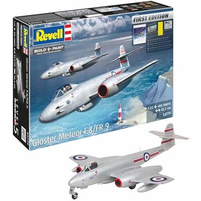 Revell Gloster Meteor F.8/FR.9 Primeira edição escala 1:32 kit de modelo de plástico não construído / sem pintura Revell Gloster Meteor F.8/FR.9 Primeira edição escala 1:32 kit de modelo de plástico não construído / sem pintura