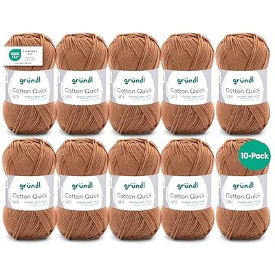 Fio Gründl Cotton Quick Uni - Fio de algodão versátil para tricô e crochê Fio Gründl Cotton Quick Uni - Fio de algodão versátil para tricô e crochê