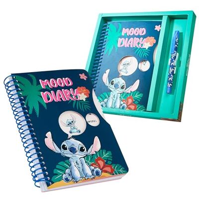 Disney Conjuntos de material escolar para crianças, caderno bonito Stitch, caderno com Boli e autocolantes, conjunto de papelaria original (azul-marinho Stitch) Disney Conjuntos de material escolar para crianças, caderno bonito Stitch, caderno com Boli e autocolantes, conjunto de papelaria original (azul-marinho Stitch)