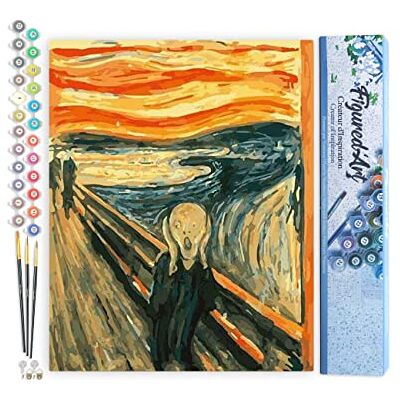 ART Pintar por Números Adultos O Grito Abstrato Kit de Pintura Acrílica Manualidades Quadro DIY Completo 40x50cm sem moldura ART Pintar por Números Adultos O Grito Abstrato Kit de Pintura Acrílica Manualidades Quadro DIY Completo 40x50cm sem moldura