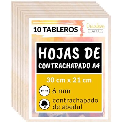 Creative 10 x A4 Placa de madeira artesanato contraplacado Creative 10 x A4 Placa de madeira artesanato contraplacado