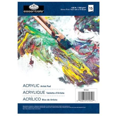 Royal & Langnickel Royal Brush Bloco de acrílico de 5 x 7 polegadas, 15 páginas Royal & Langnickel Royal Brush Bloco de acrílico de 5 x 7 polegadas, 15 páginas