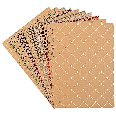 Ideen mit Herz 10 folhas de papel de design, fundos, DIN A4, 250 g/m², 10 designs diferentes, papel kraft com acabamento em alumínio elaborado Ideen mit Herz 10 folhas de papel de design, fundos, DIN A4, 250 g/m², 10 designs diferentes, papel kraft com acabamento em alumínio elaborado