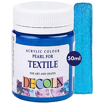 Decola Tinta têxtil azul purpurina 50 ml lavável na máquina Decola Tinta têxtil azul purpurina 50 ml lavável na máquina