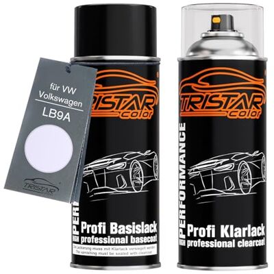 TRISTARcolor Tinta automotiva em spray para VW LB9A Candyweiss verniz Para VW / Volkswagen, Candy White, kit camada de base verniz, aerossóis 400 ml TRISTARcolor Tinta automotiva em spray para VW LB9A Candyweiss verniz Para VW / Volkswagen, Candy White, kit camada de base verniz, aerossóis 400 ml