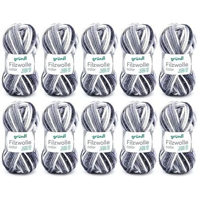 Lã Gründl - 50g / 50m Preto-Branco - Lã para feltro Lã Gründl - 50g / 50m Preto-Branco - Lã para feltro