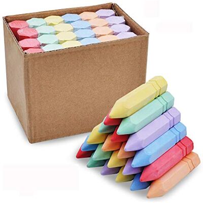 JOYIN Conjunto de 24 cabeças grandes em forma de cono, não tóxico, lavável para arte, verão ao ar livre e desenho de ardósia JOYIN Conjunto de 24 cabeças grandes em forma de cono, não tóxico, lavável para arte, verão ao ar livre e desenho de ardósia