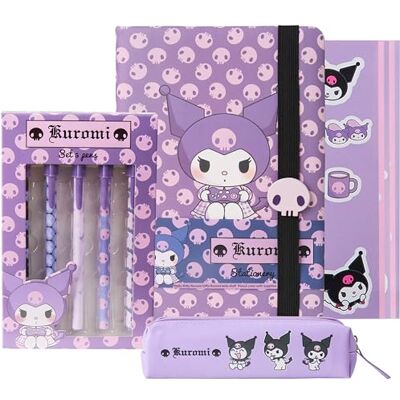 Get Trend Hello Kitty Sanrio Kuromi Set Papelaria Menina Adolescente Caderno com Estojo Lápis de Batom Bonitos Adesivos Kawaii Material Presentes de Anime (Purple Kuromi) Get Trend Hello Kitty Sanrio Kuromi Set Papelaria Menina Adolescente Caderno com Estojo Lápis de Batom Bonitos Adesivos Kawaii Material Presentes de Anime (Purple Kuromi)