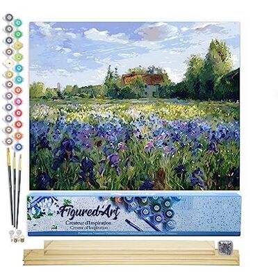 Pintar por Números Adultos Campo de Flores Azuis Artesanato pintura acrílica Kit Quadro DIY completo 40 x 50 cm montar a sua própria armação Pintar por Números Adultos Campo de Flores Azuis Artesanato pintura acrílica Kit Quadro DIY completo 40 x 50 cm montar a sua própria armação
