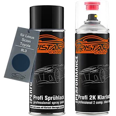 TRISTARcolor Tinta automotiva em spray para Toyota 8L3 Dark Blue Perl M + Para Toyota / Lexus / Scion, Botany Blue Perl Metallic / Dark Blue Perl Metallic, kit camada de base verniz 2K TRISTARcolor Tinta automotiva em spray para Toyota 8L3 Dark Blue Perl M + Para Toyota / Lexus / Scion, Botany Blue Perl Metallic / Dark Blue Perl Metallic, kit camada de base verniz 2K